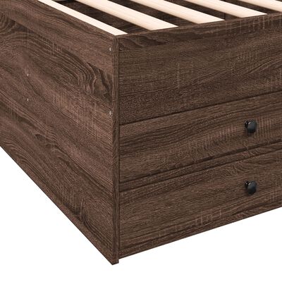 vidaXL Daybed with Drawers without Mattress Brown Oak 75x190 cm Small Single