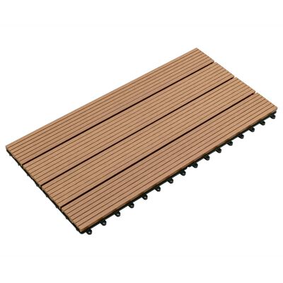 vidaXL Decking Tiles 6 pcs WPC 60x30 cm 1.08 m² Brown