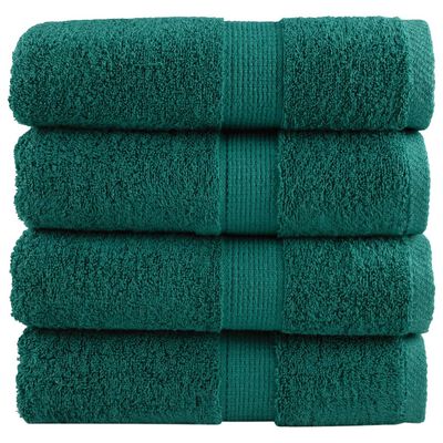 vidaXL Premium Soap Towels SOLUND 4 pcs Green 30x30 cm 600 gsm