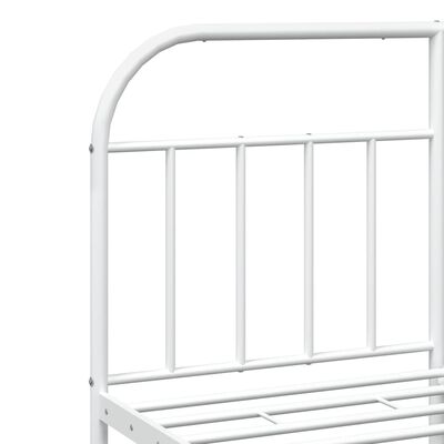 vidaXL Metal Bed Frame without Mattress with Footboard White 180x200 cm Super King