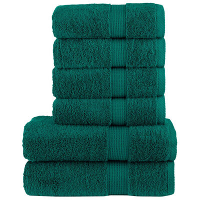 vidaXL 6 Piece Premium Towel Set SOLUND Green 600 gsm