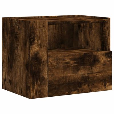 vidaXL Wall-mounted Bedside Cabinet Smoked Oak 45x30x35 cm