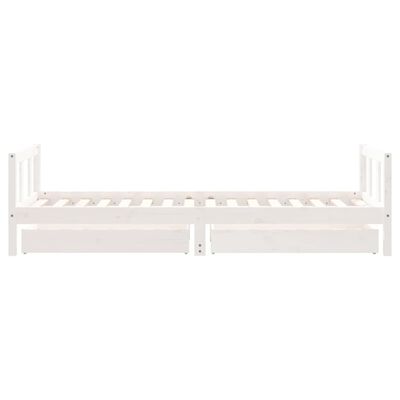 vidaXL Kids Bed Frame with Drawers White 90x200 cm Solid Wood Pine