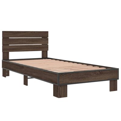 vidaXL Bed Frame without Mattress Brown Oak 100x200 cm