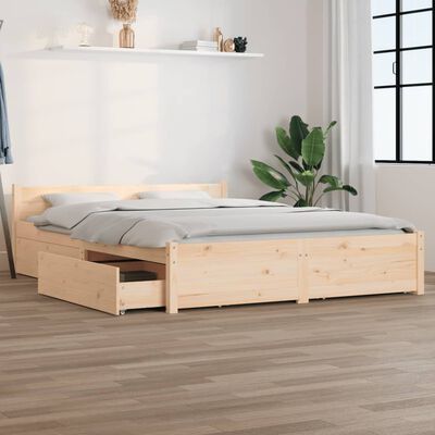 vidaXL Bed Frame without Mattress with Drawers 160x200 cm