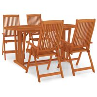 vidaXL 5 Piece Garden Dining Set Solid Wood Eucalyptus