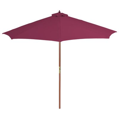 vidaXL Garden Parasol with Wooden Pole 300 cm Bordeaux Red