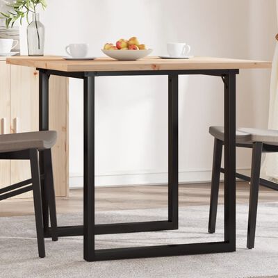 vidaXL Dining Table O-Frame 90x90x75.5 cm Solid Wood Pine and Cast Iron