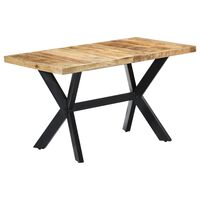 vidaXL Dining Table 140x70x75 cm Solid Rough Mango Wood