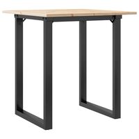 vidaXL Dining Table O-Frame 70x70x75 cm Solid Wood Pine and Cast Iron