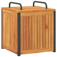 vidaXL Outdoor Cushion Box 45x45x45/53 cm Solid Wood Acacia and Steel