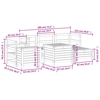 vidaXL 7 Piece Garden Sofa Set Impregnated Wood Pine