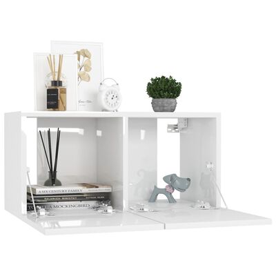 vidaXL 10 Piece TV Cabinet Set High Gloss White Engineered Wood