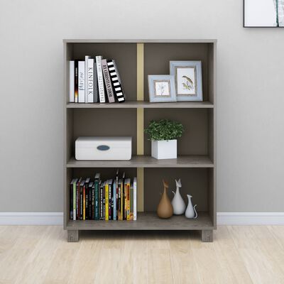 vidaXL Book Cabinet HAMAR Light Grey 85x35x112 cm Solid Wood Pine