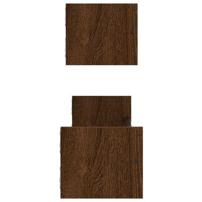 vidaXL Wall Shelves with Bars 2 pcs Brown Oak 60x16x14 cm