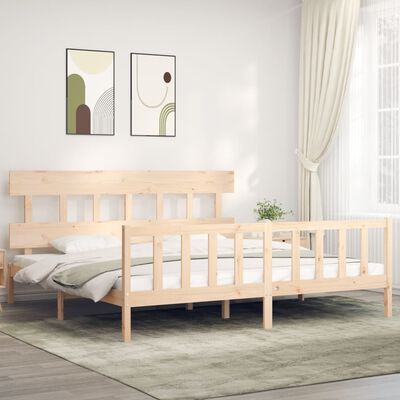 vidaXL Bed Frame without Mattress 200x200 cm Solid Wood Pine