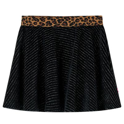 Kids' Skirt with Leopard Waistband Black 116