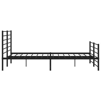 vidaXL Metal Bed Frame without Mattress with Footboard Black 183x213 cm