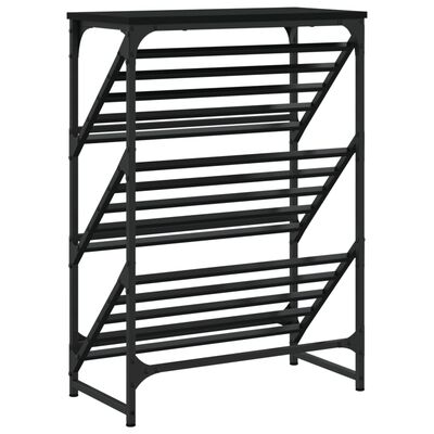 vidaXL Shoe Rack Black 60x30x85 cm Engineered Wood