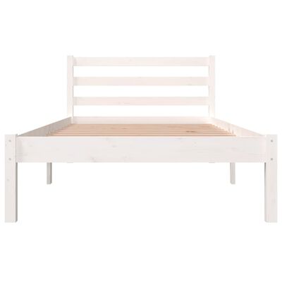 vidaXL Bed Frame without Mattress 90x190 cm Single White Single