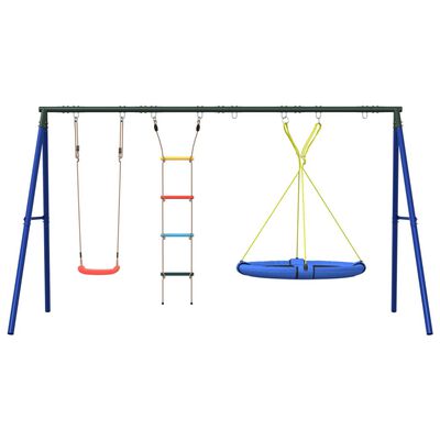 vidaXL Outdoor Swing Set with Swing, Ladder, Saucer Swing