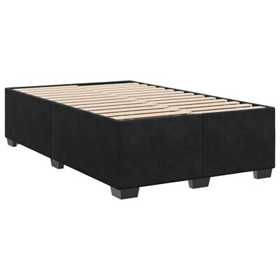 vidaXL Box Spring Bed with Mattress Black 120x190 cm Small Double Velvet