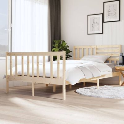 vidaXL Bed Frame without Mattress Solid Wood 120x200 cm (810077+814134)