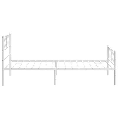 vidaXL Metal Bed Frame without Mattress with Footboard White 107x203 cm