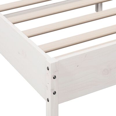 vidaXL Bed Frame without Mattress White 150x200 cm King Size Solid Wood Pine