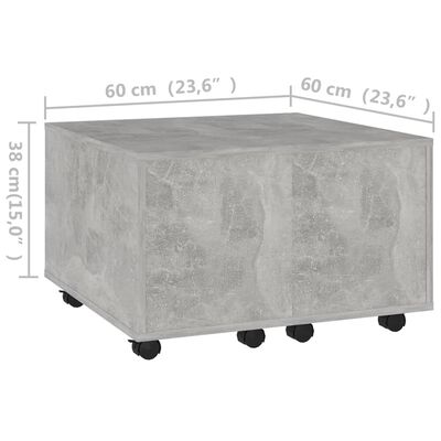 vidaXL Coffee Table Concrete Grey 60x60x38 cm Engineered Wood