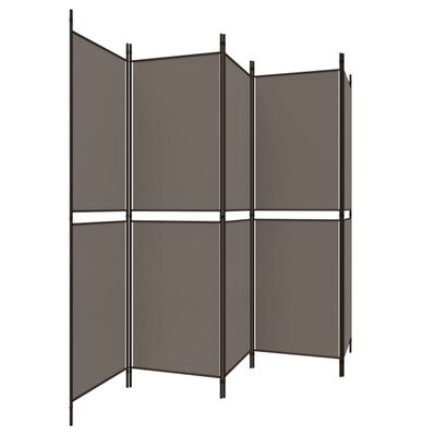 vidaXL 5-Panel Room Divider Anthracite 250x180 cm Fabric