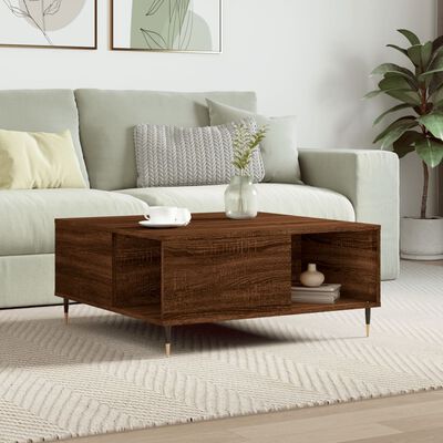 vidaXL Coffee Table Brown Oak 80x80x36.5 cm Engineered Wood