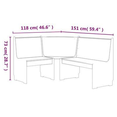 vidaXL 3 Piece Dining Set REINE White Solid Wood Pine