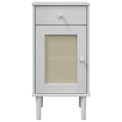 vidaXL Bedside Cabinet SENJA Rattan Look White 40x35x80 cm Solid Wood Pine