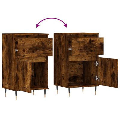 vidaXL Sideboards 2 pcs Smoked Oak 40x35x70 cm Engineered Wood