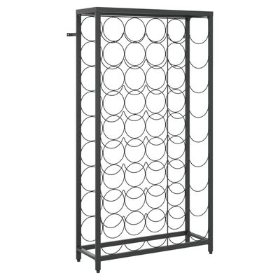 vidaXL Wine Rack for 45 Bottles Black 54x18x100 cm Wrought Iron