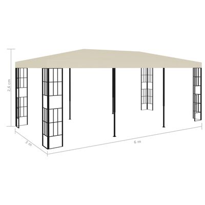 vidaXL Gazebo 3x6 m Cream