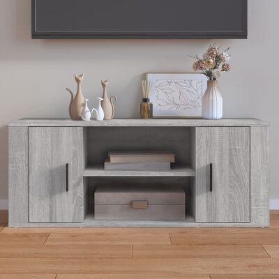 vidaXL TV Cabinet Grey Sonoma 100x35x40 cm Engineered Wood