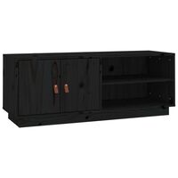 vidaXL TV Cabinet Black 105x34x40 cm Solid Wood Pine