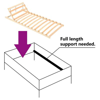 vidaXL Slatted Bed without Mattress Base Adjustable Head 80x200 cm