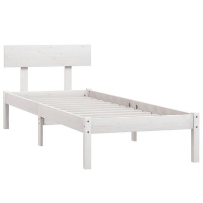 vidaXL Bed Frame without Mattress White Solid Wood 100x200 cm