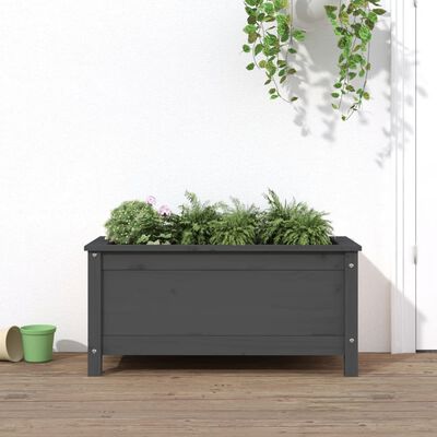 vidaXL Garden Planter Grey 82.5x40x39 cm Solid Wood Pine