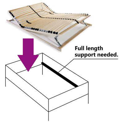 vidaXL Slatted Bed Base without Mattress with 28 Slats 7 Zones 100x200 cm