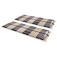 vidaXL Slatted Bed Bases without Mattress 2 pcs with 42 Slats 90x200 cm