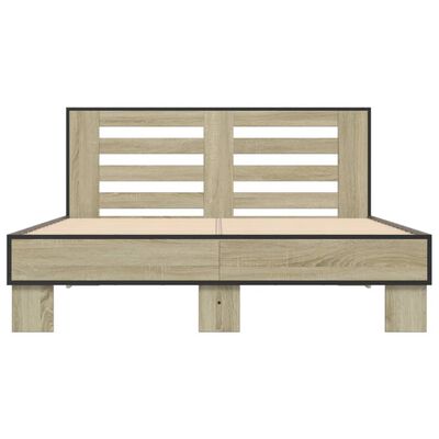 vidaXL Bed Frame without Mattress Sonoma Oak 140x200 cm