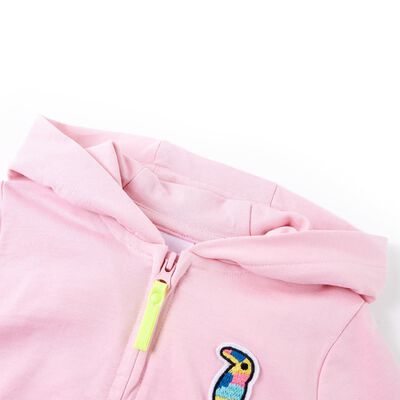 Kids' Hooded Sweatshirt with Zip Bright Pink 104