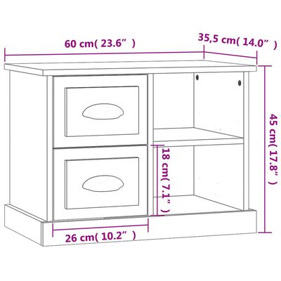 vidaXL Bedside Cabinet Smoked Oak 60x35.5x45 cm