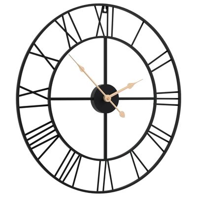 vidaXL Wall Clock Black Ø50 cm Iron