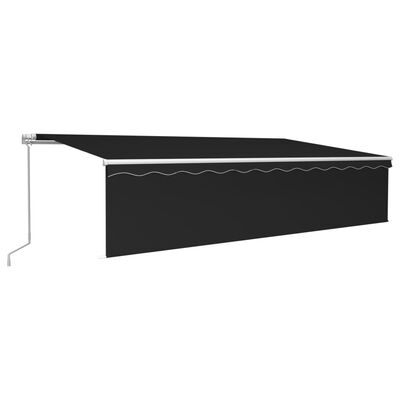 vidaXL Manual Retractable Awning with Blind&LED 6x3m Anthracite
