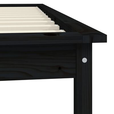 vidaXL Bed Frame without Mattress Black 90x200 cm Solid Wood